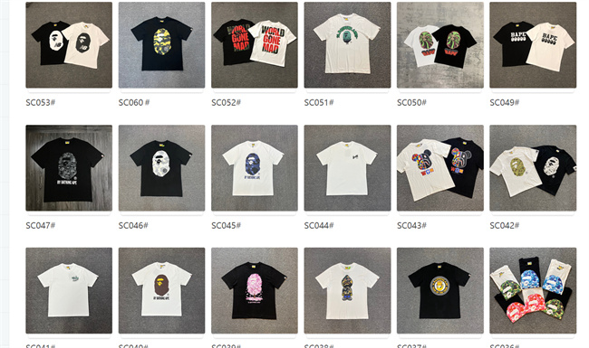 BAPE T Shirt Contact Customer Service for Detail Info