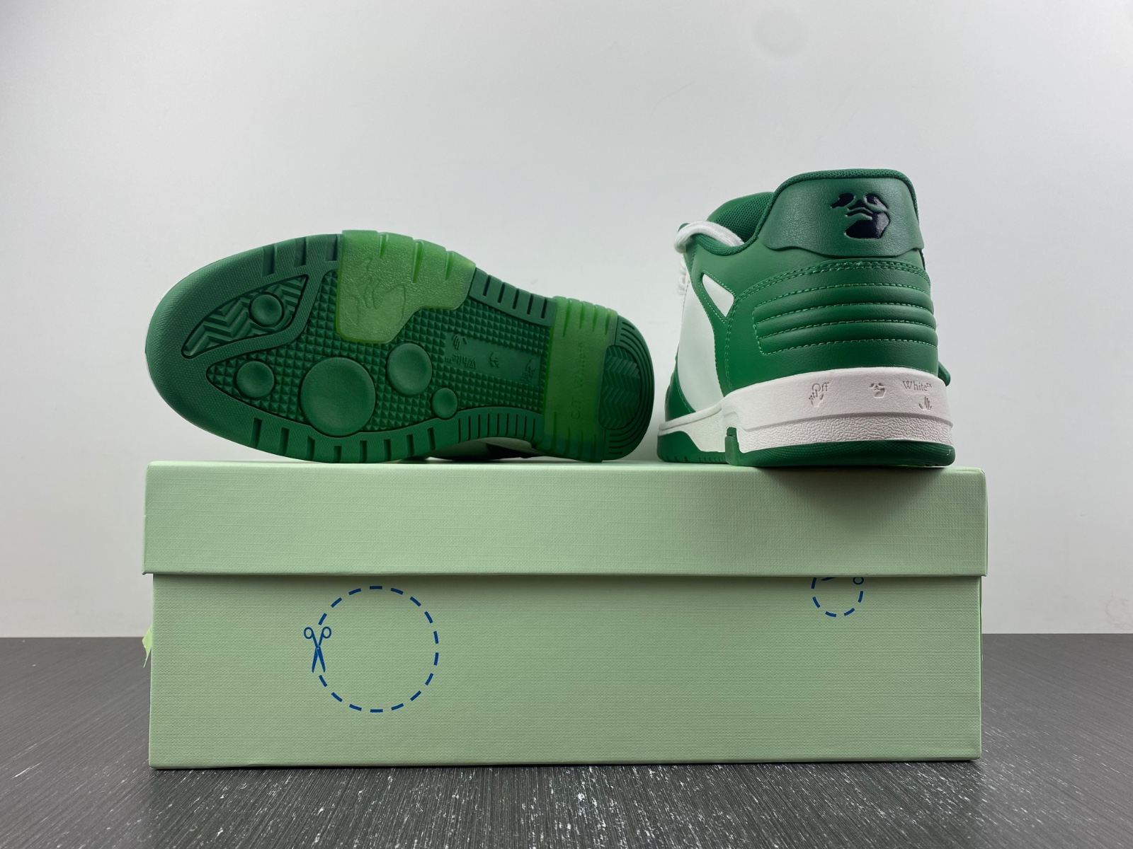 OFF-WHITE Out of Office Low Top Green Dirty White OMIA189R21LEA0010455